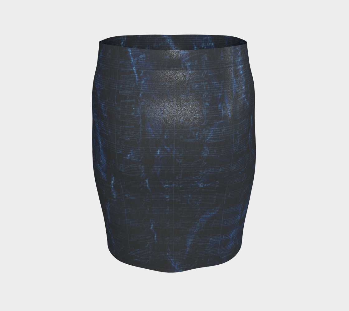 Maestro Edition | Symphonic Score Sapphire Blue Glitter Fitted Skirt