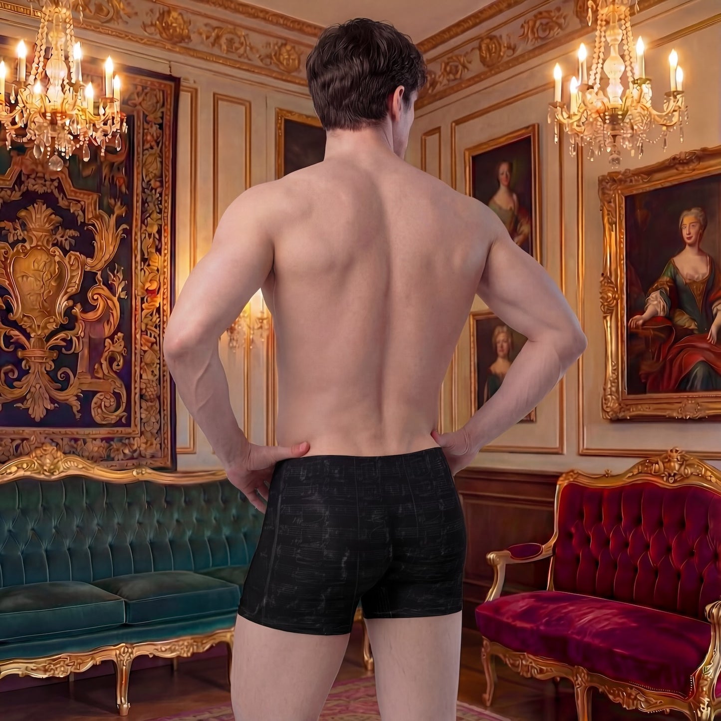 Maestro Edition | Symphonic Velvet-Inspired Obsidian Men's Boxer Briefs
