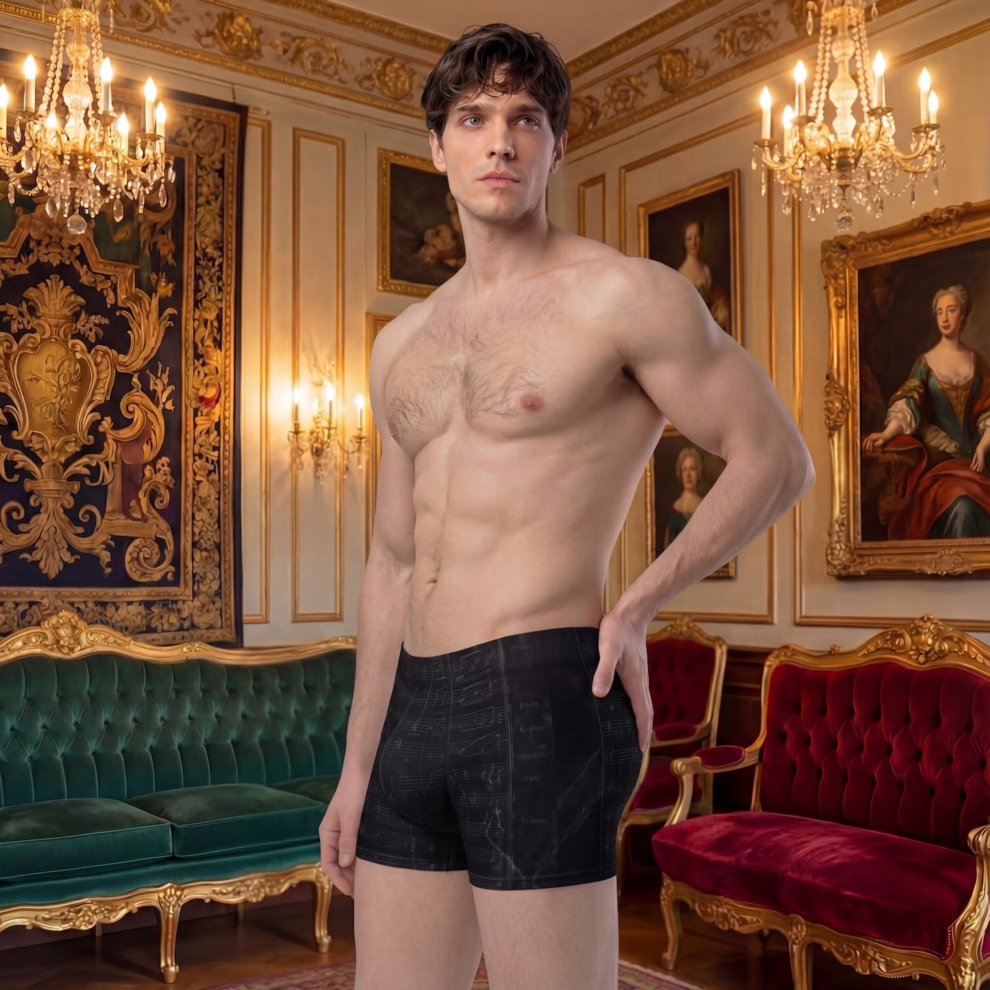 Maestro Edition | Symphonic Velvet-Inspired Obsidian Men's Boxer Briefs