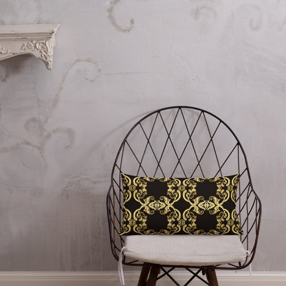 Gold Motif & Baroque Black Premium Decorative Pillows | Bach Baroque Harmony Collection