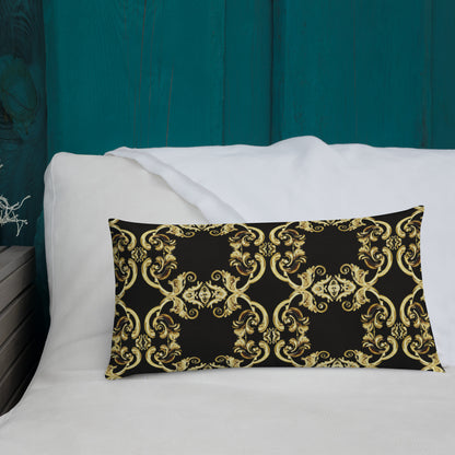 Gold Motif & Baroque Black Premium Decorative Pillows | Bach Baroque Harmony Collection