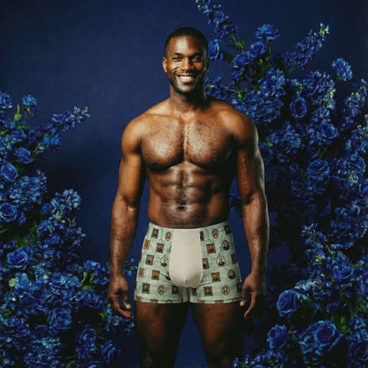 2nd Edition Antique Green & Cream Boxer Briefs | Classical Composers Collection